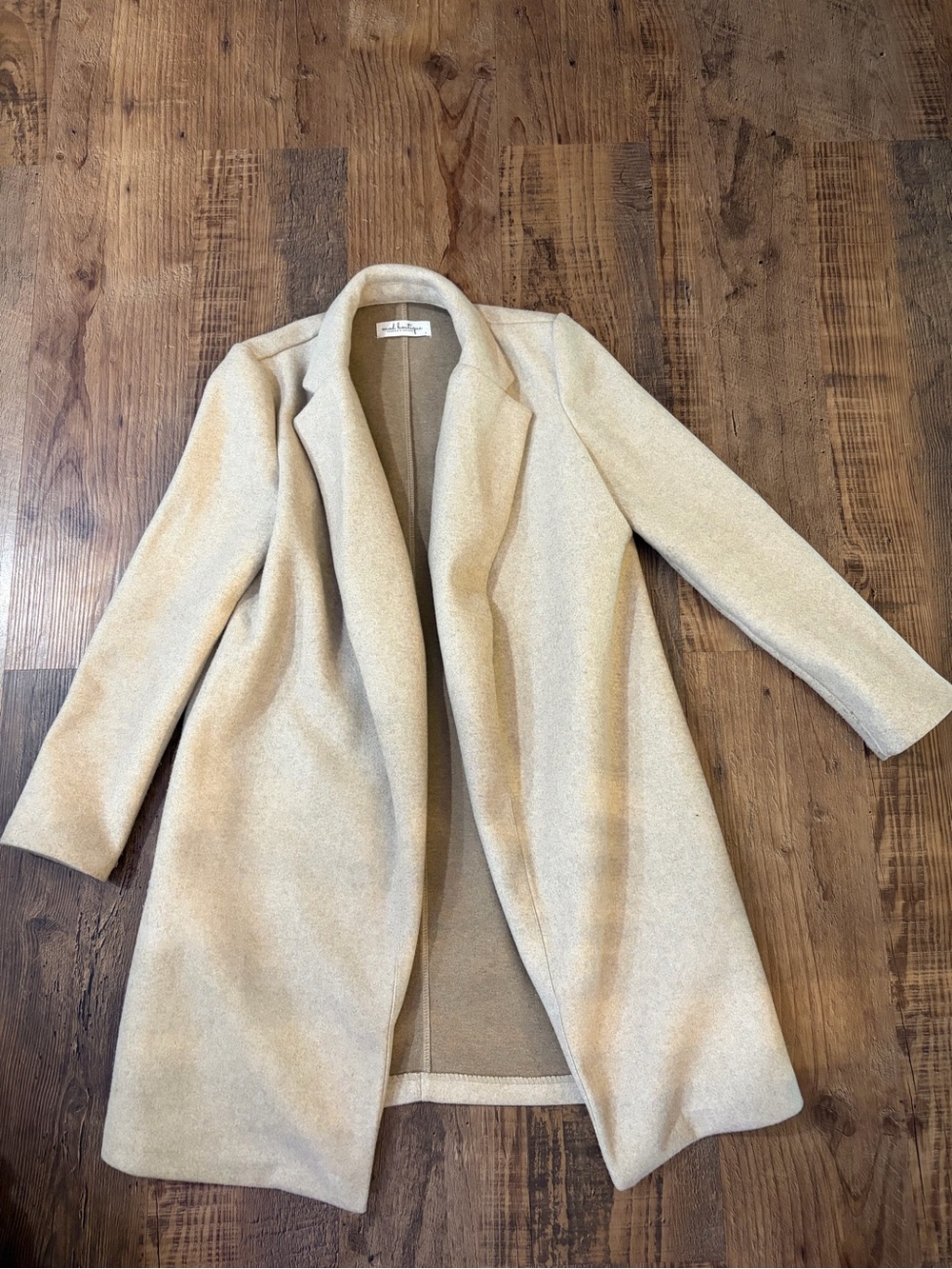 Open-Front Cream Coatigan by Mod Boutique- Lightweight Layering Coat